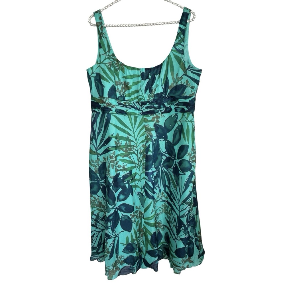 Evan Piccone Tropical dress 16 Resort Coastal Vacation Hawaii Midi Summer Retro